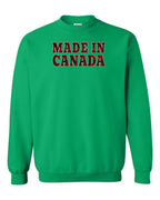 Made in Canada Plaid Background Crewneck Sweatshirt - Gildan Canada (sewn Internationally) - Unisex