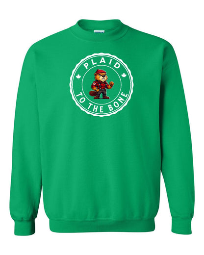 Plaid to the Bone Beaver Full Crewneck