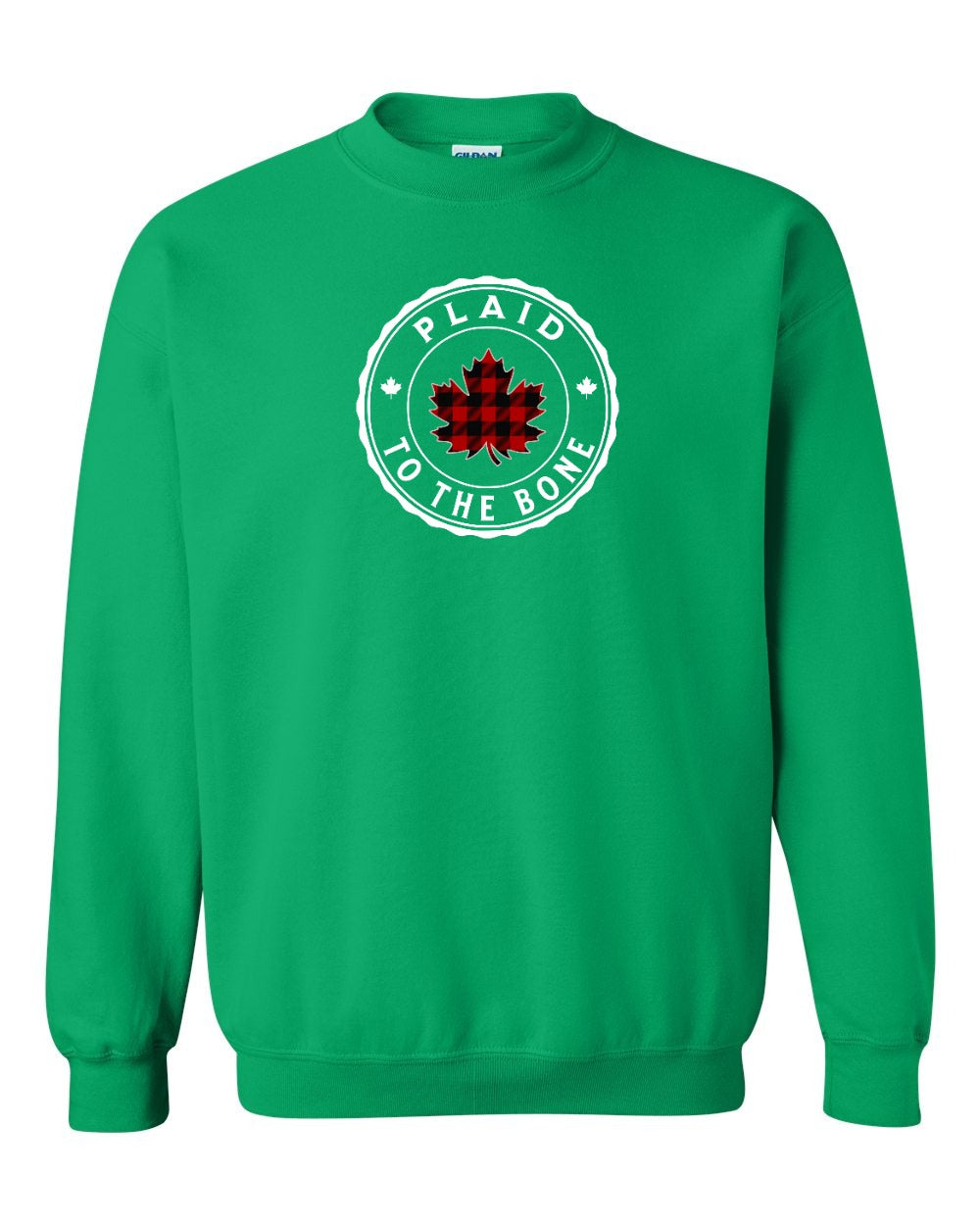Plaid to the Bone Circle Leaf Crewneck Sweatshirt - Gildan Canada (sewn Internationally) - Unisex