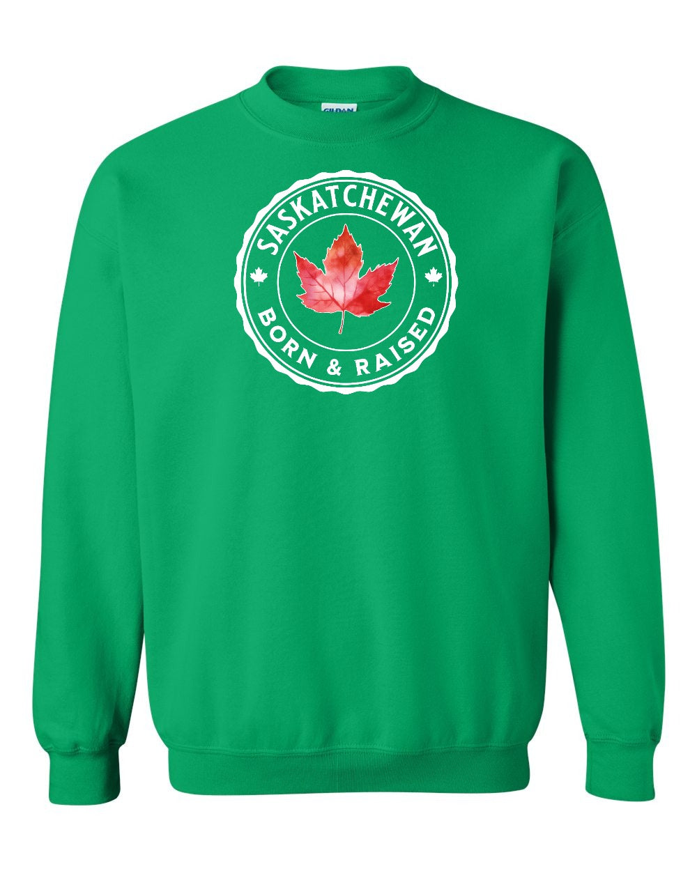 Born and Raised Saskatchewan Crewneck Sweatshirt - Gildan Canada (sewn Internationally) - Unisex