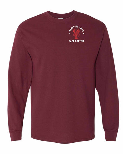 Maritime Swag Cape Breton Mandala Red Lobster Left Chest Long Sleeve Tee