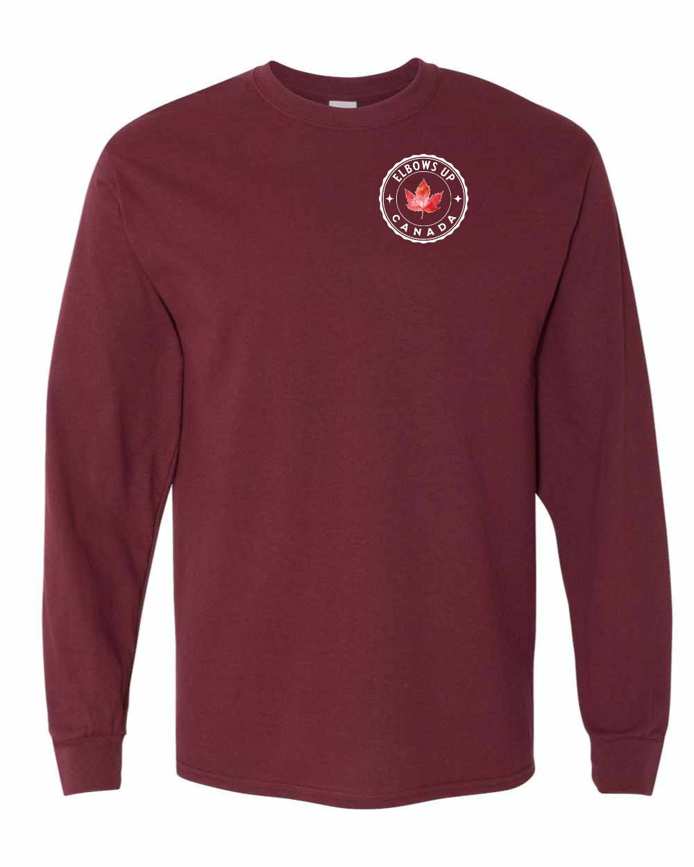 Elbows up Leaf Left Chest Long Sleeve - Gildan Canada (sewn Internationally) - Unisex