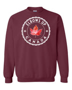Elbows up Leaf Crewneck Sweatshirt - Gildan Canada (sewn Internationally) - Unisex