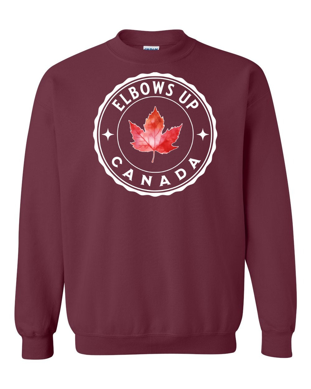 Elbows up Leaf Crewneck Sweatshirt - Gildan Canada (sewn Internationally) - Unisex