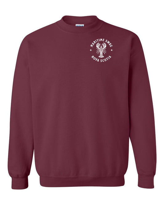 Maritime Swag Nova Scotia Mandala white Lobster Left Chest crew-neck