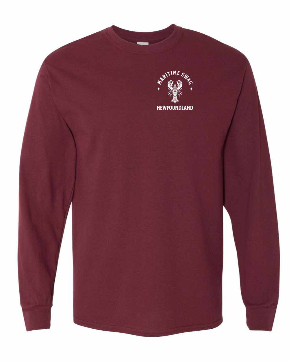 Maritime Swag Newfoundland Mandala white Lobster Left Chest and Back Long Sleeve