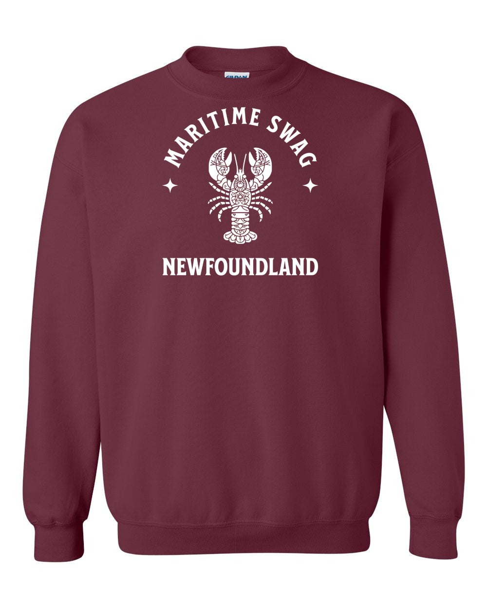Maritime Swag Newfoundland Mandala white Lobster Full Crewneck Sweatshirt