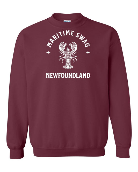 Maritime Swag Newfoundland Mandala white Lobster Full Crewneck Sweatshirt