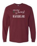 A piece of My heart in NFLD Tartan Heart Long Sleeve - Unisex