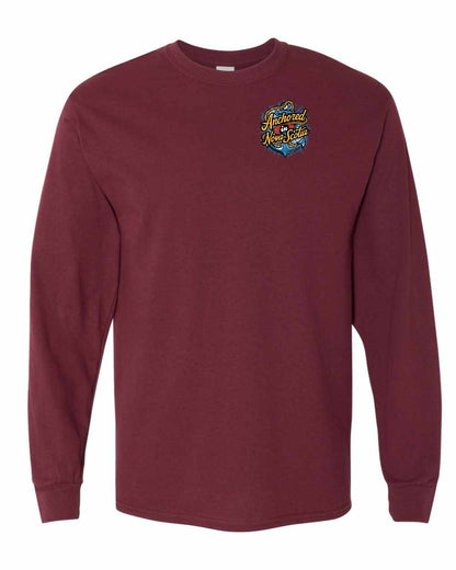 Anchored In Nova Scotia (Old Design) Left Chest and Back Long Sleeve Tee