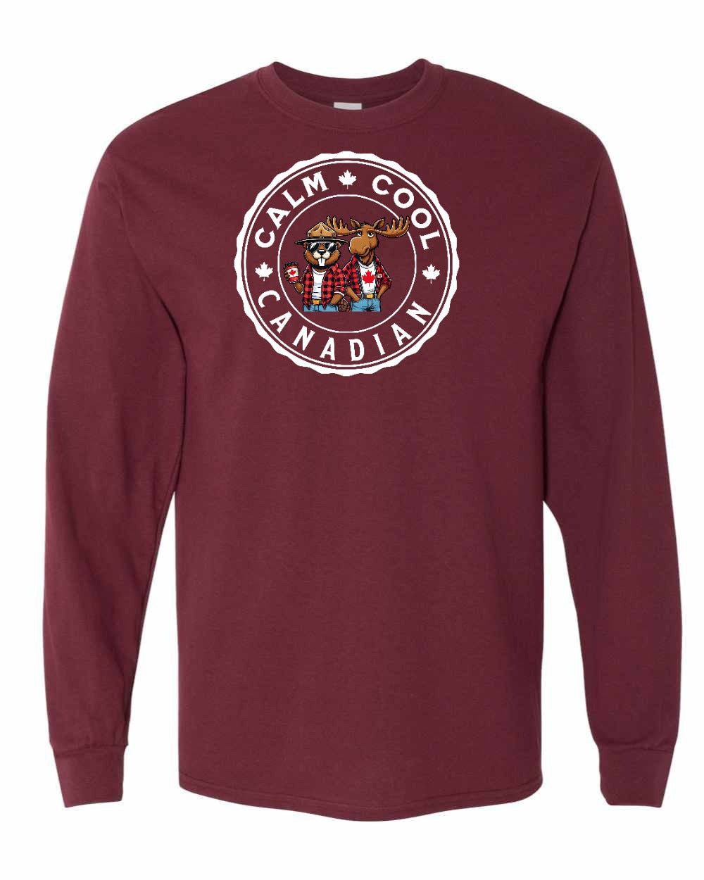 Calm Cool Moose and Beaver Long Sleeve - Gildan Canada (sewn Internationally) - Unisex