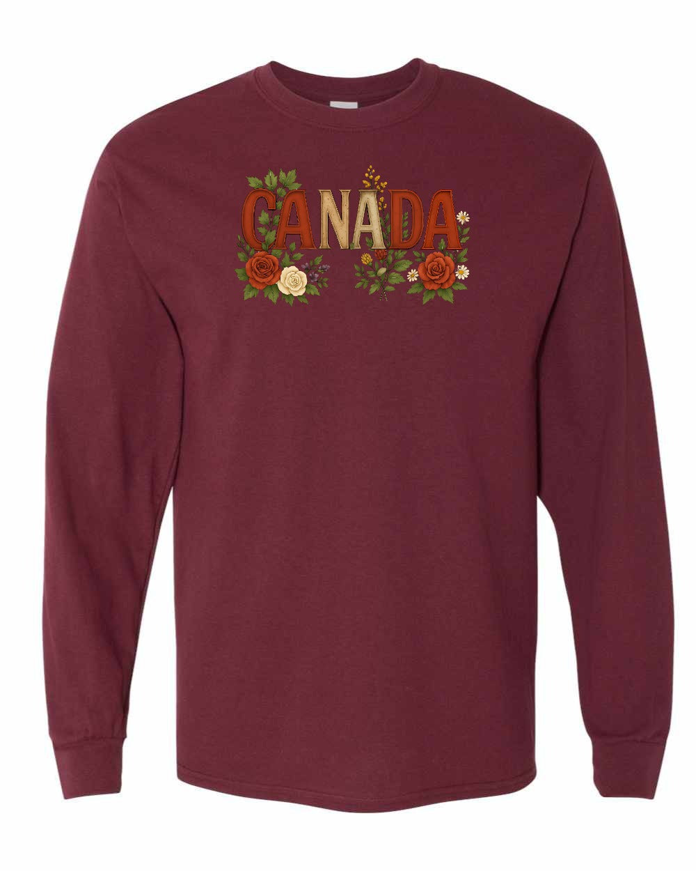 Canada Flowers Long Sleeve - Gildan Canada (sewn Internationally) - Unisex