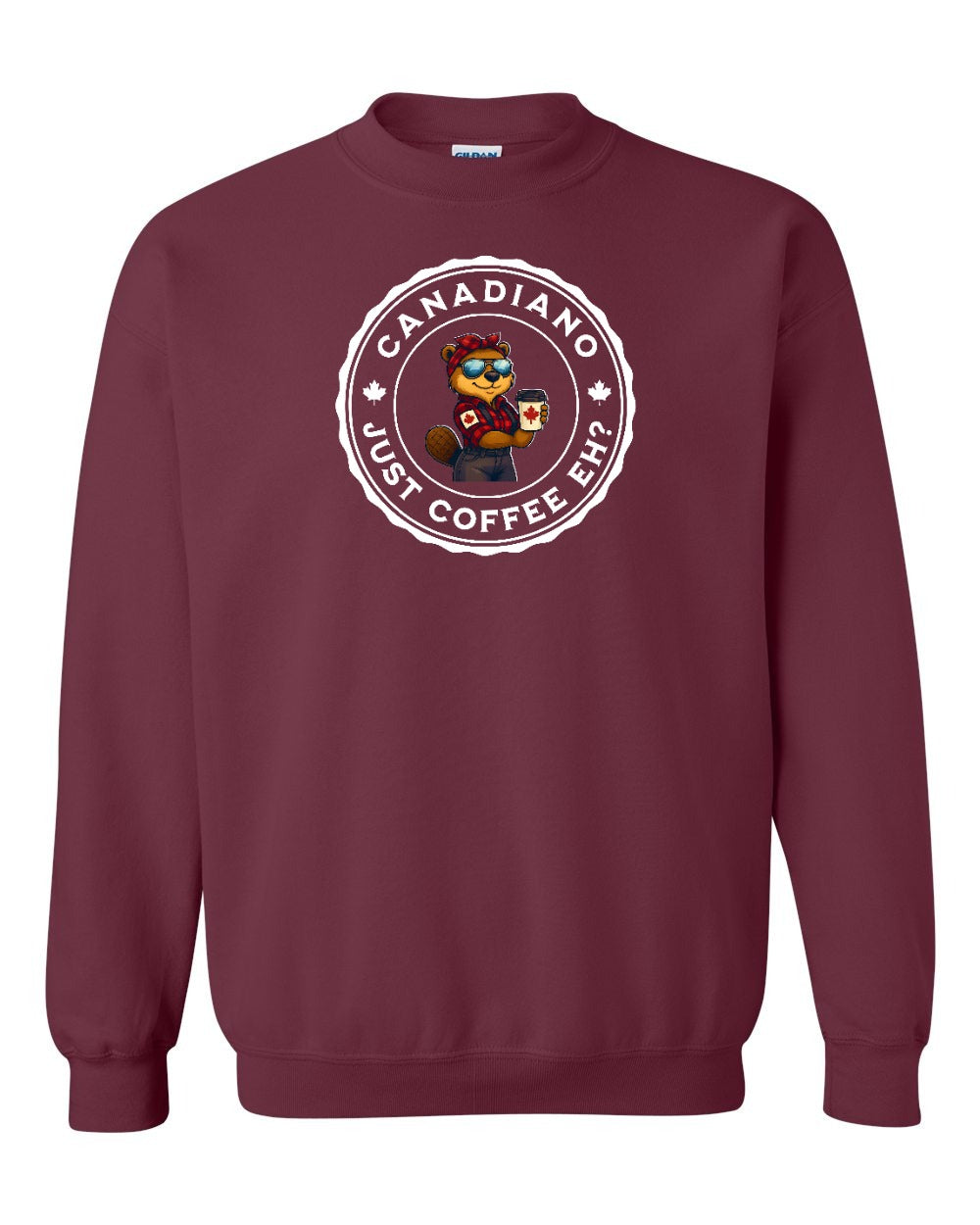 Canadiano just Coffee EH! Rosie Sunglasses Crewneck Sweatshirt - Gildan Canada (sewn Internationally) - Unisex