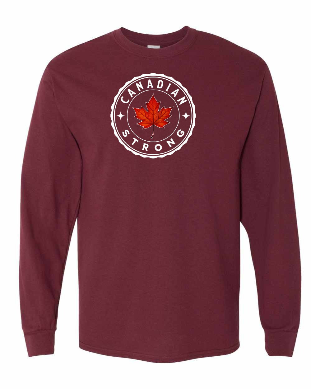 Canadian Strong Leaf Left Chest and Back Long Sleeve - Gildan Canada (sewn Internationally) - Unisex