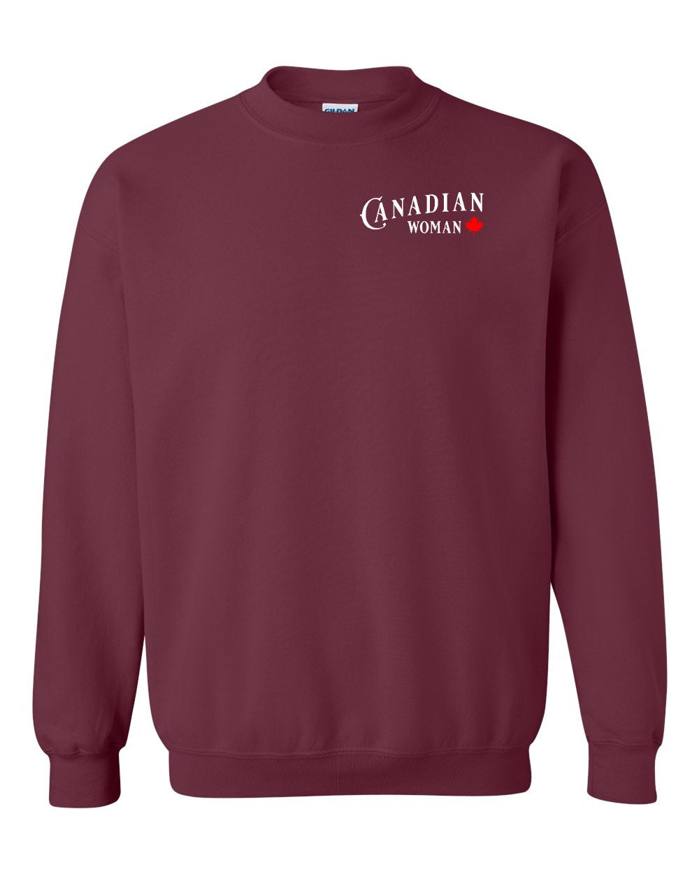 Canadian Woman Left Chest and Back Crewneck Sweatshirt - Gildan Canada (sewn Internationally) - Unisex