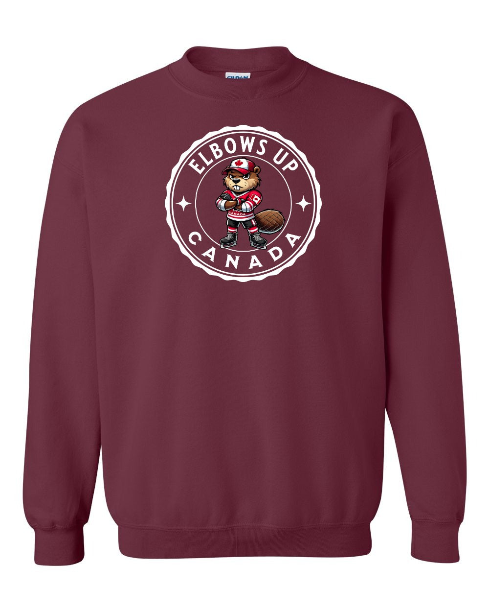 Elbows up Beaver Crewneck Sweatshirt - Gildan Canada (sewn Internationally) - Unisex