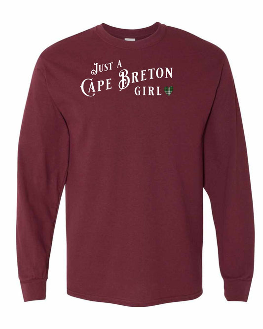 Just a Cape Breton Girl Tartan Full Long Sleeve Tee
