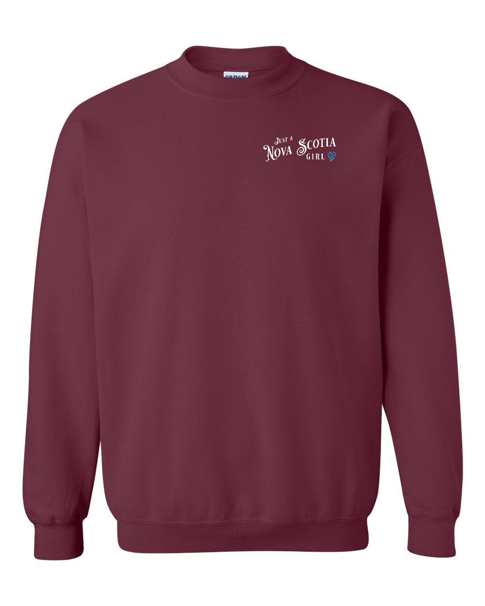 Nova Scotia Girl Tartan Heart Left Chest crew-neck