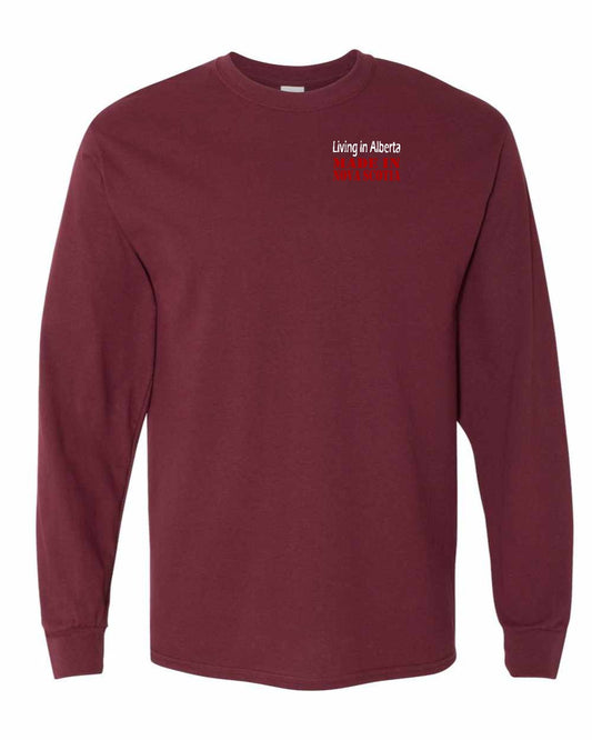 Living Alberta Made in Nova Scotia Left Chest and Back Long Sleeve Tee