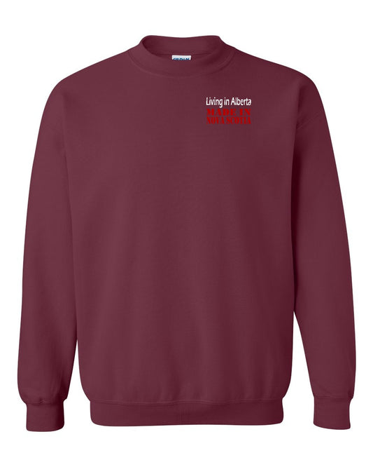Living Alberta Made in Nova Scotia Left Chest and Back crew-neck
