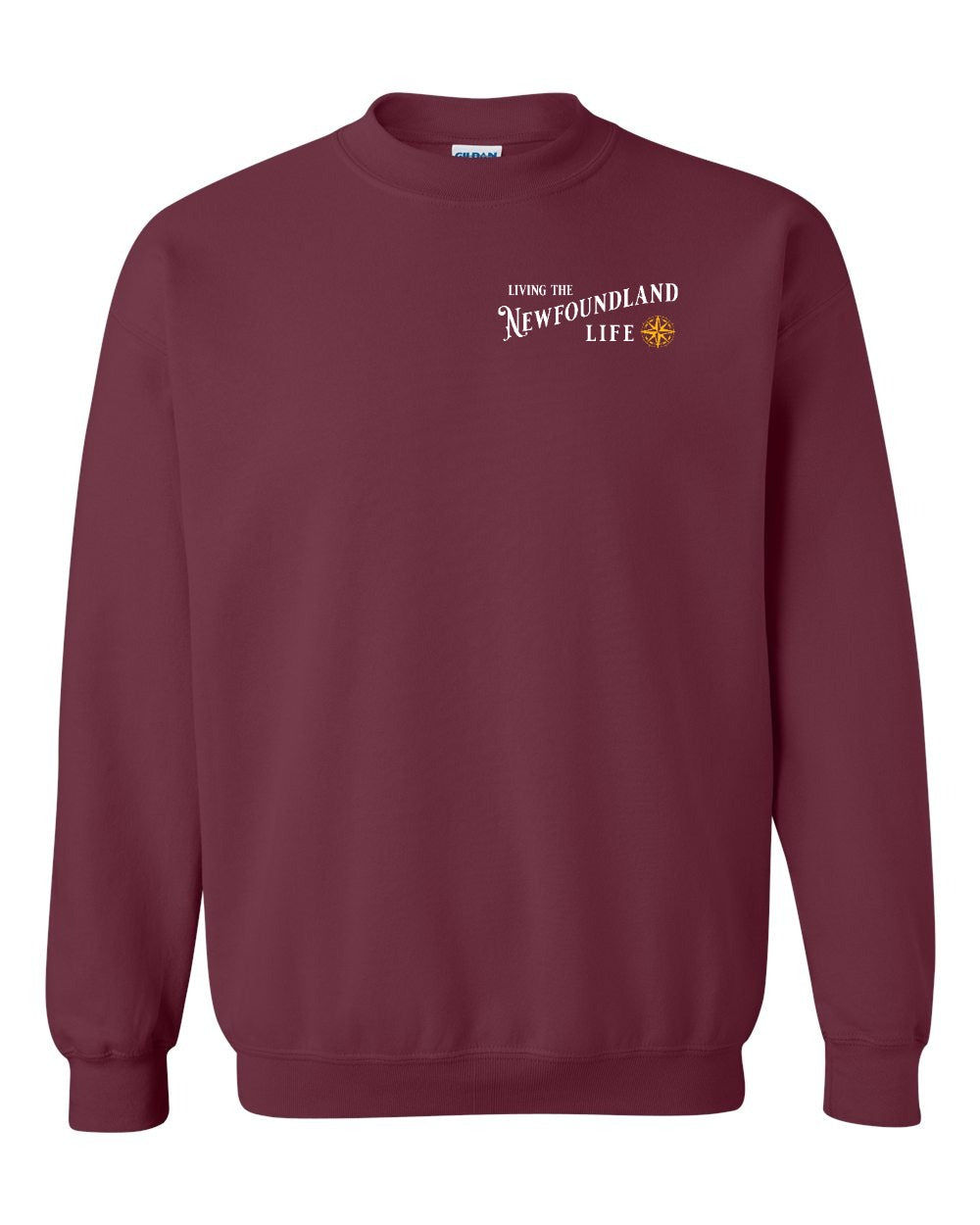 Living the Newfoundland Life yellow Left Chest Crewneck Sweatshirt