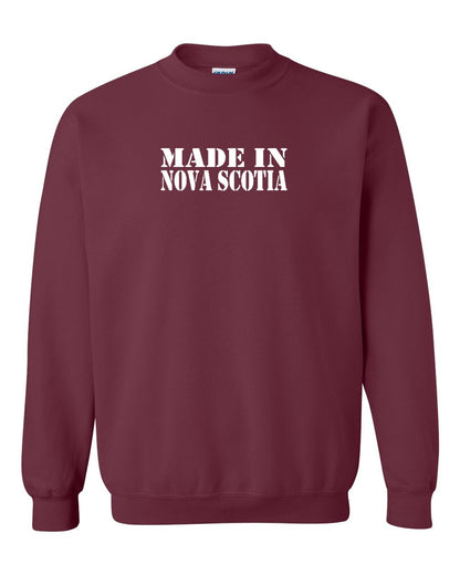 Made In Nova Scotia ( White Lettering) Full crew-neck