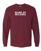 Made In NS ( White Lettering) Long Sleeve Tee - Unisex