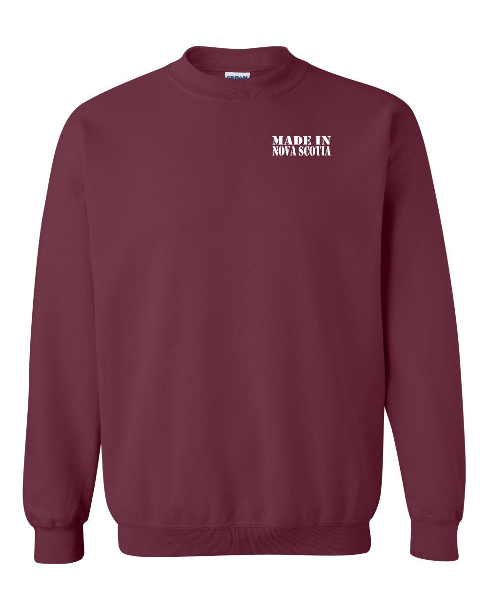 Made In NS ( White Lettering) Left Chest Crewneck Sweatshirt - Unisex