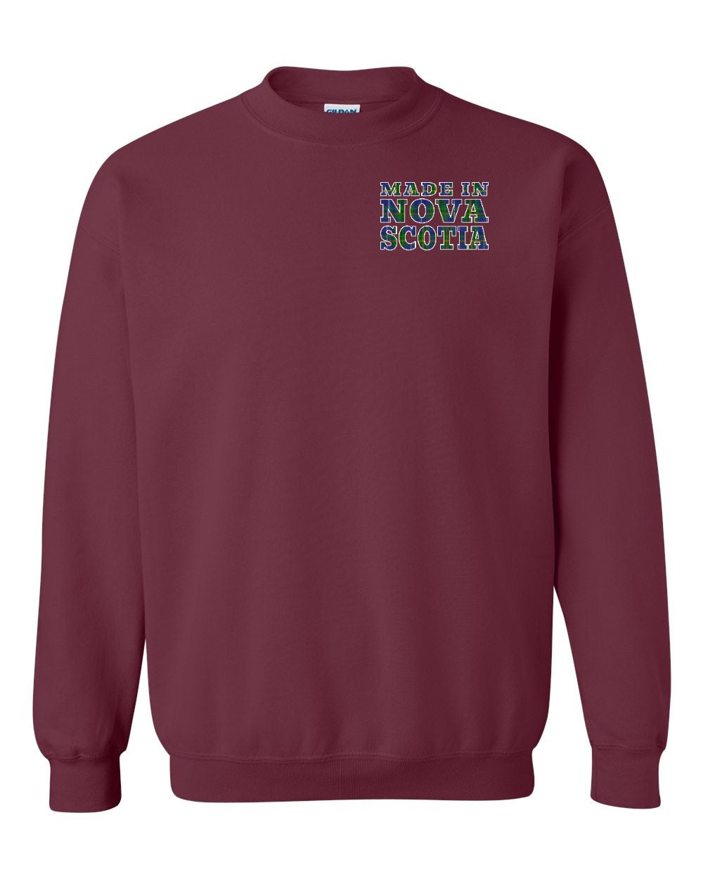 Made In NS ( Tartan Lettering) Left Chest Crewneck Sweatshirt - Unisex