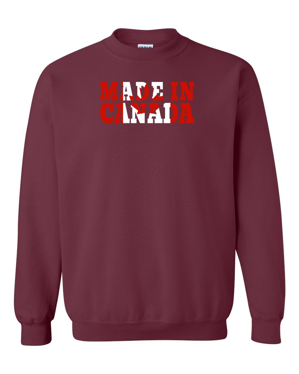 Made in Canada Flag Background Crewneck Sweatshirt - Gildan Canada (sewn Internationally) - Unisex