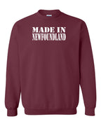 Made In NFLD ( White Lettering) Crewneck Sweatshirt - Unisex