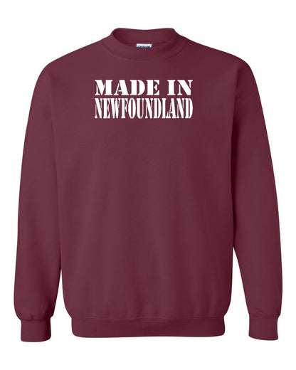 Made In Newfoundland ( White Lettering) Full Crewneck Sweatshirt