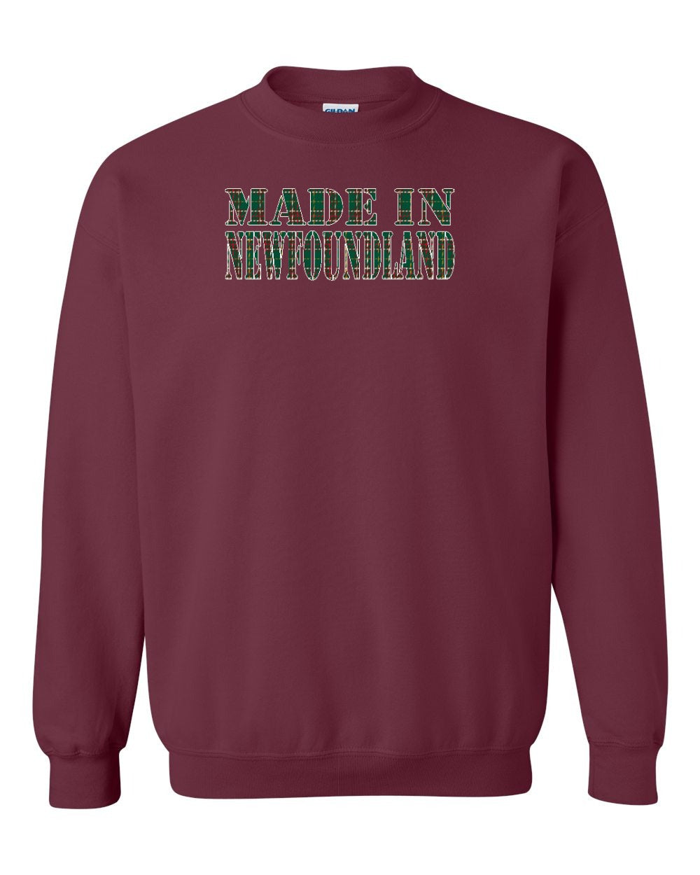 Made In NFLD ( Tartan Lettering) Crewneck Sweatshirt - Unisex
