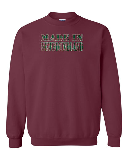 Made In Newfoundland ( Tartan Lettering) Full Crewneck Sweatshirt