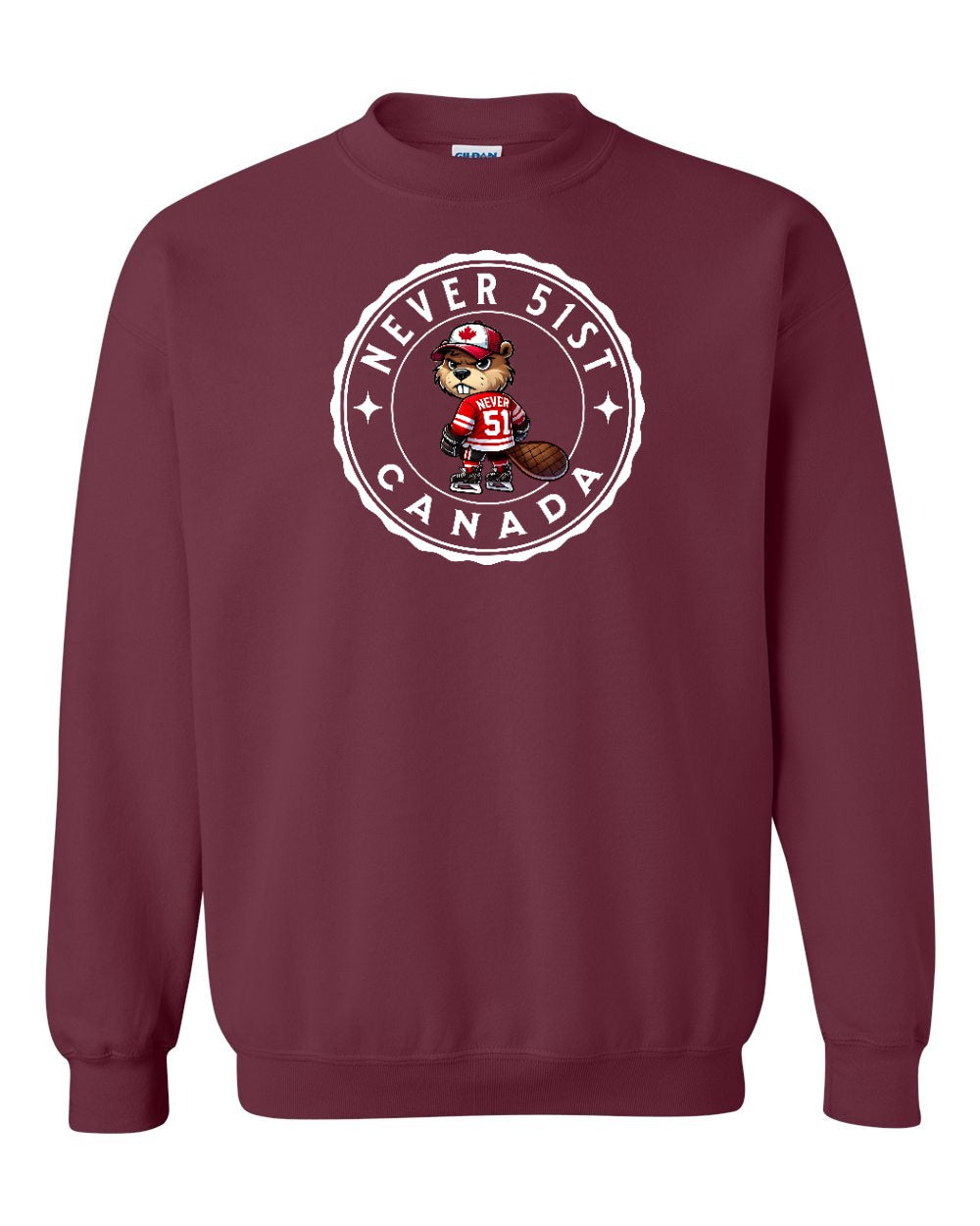 Never 51st Beaver Crewneck Sweatshirt - Gildan Canada (sewn Internationally) - Unisex
