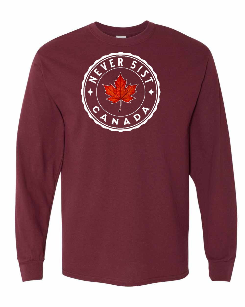 Never 51st Leaf Long Sleeve - Gildan Canada (sewn Internationally) - Unisex