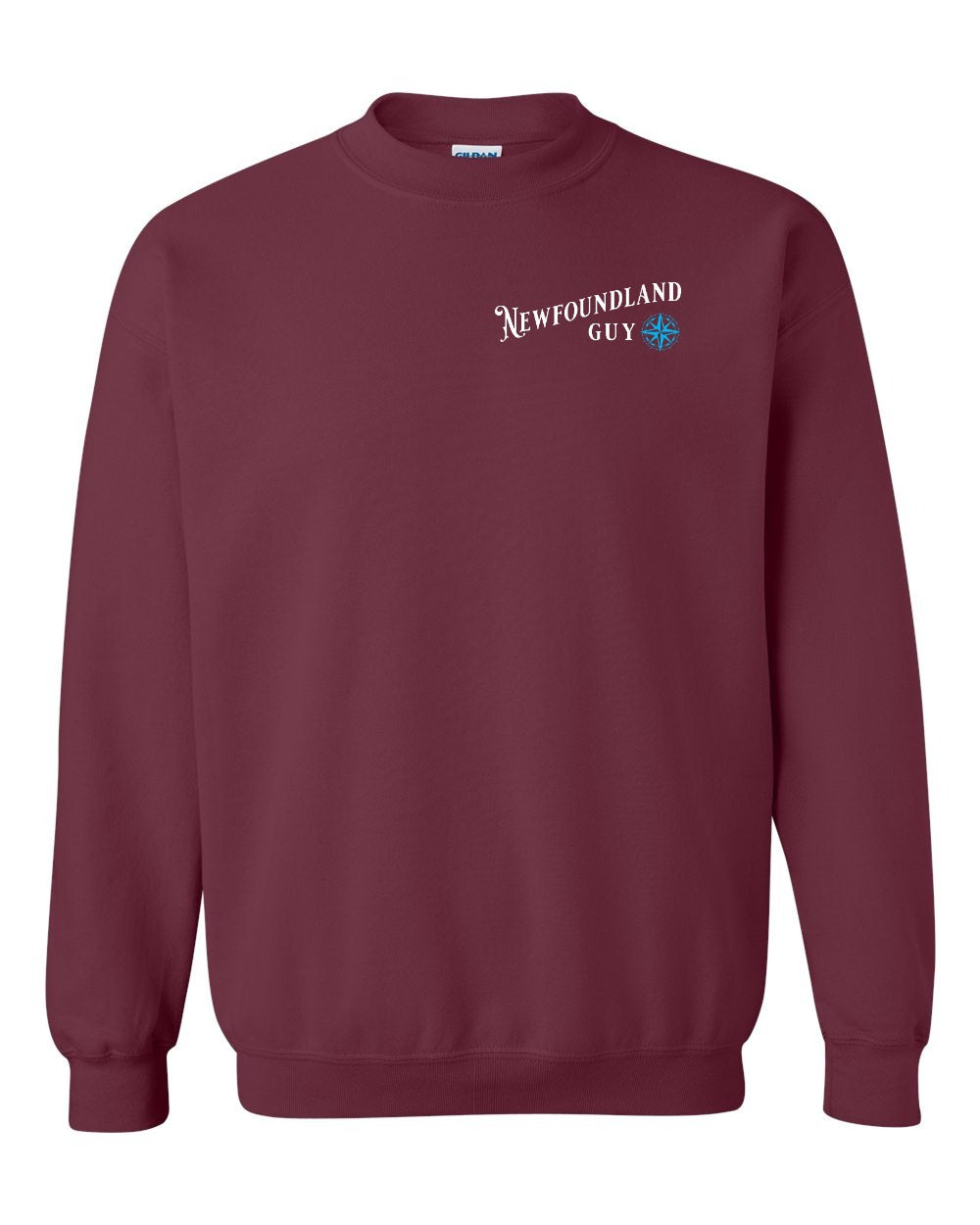 NFLD Guy Blue Left Chest and Back Crewneck Sweatshirt - Unisex