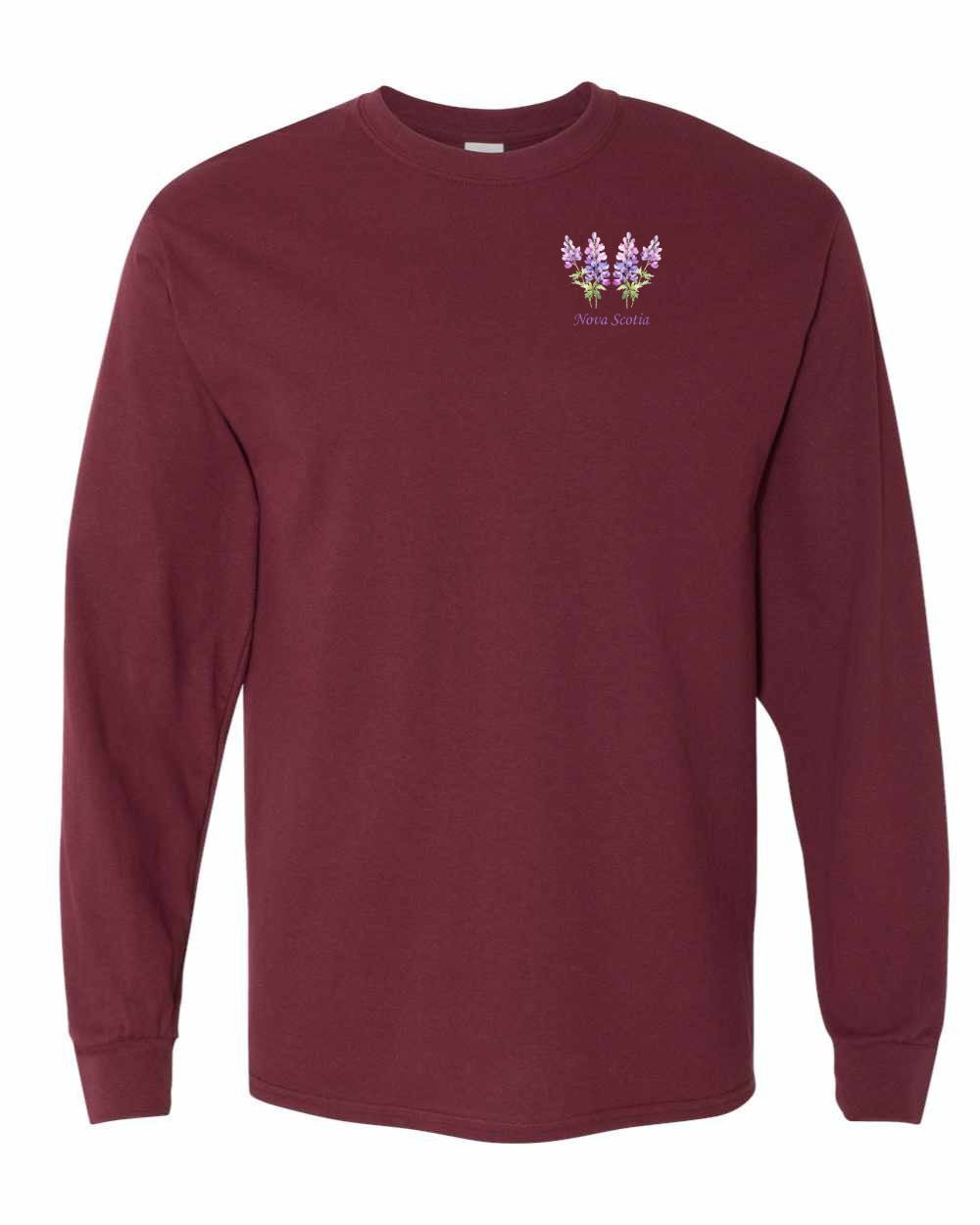 Nova Scotia Lupins Left Chest and Back Long Sleeve Tee
