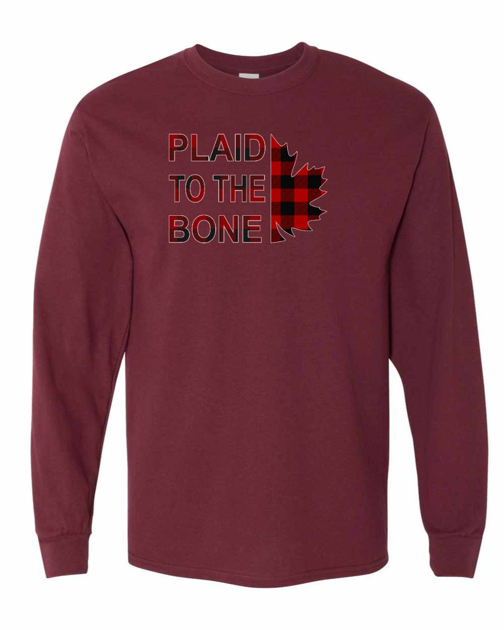 Plaid to the Bone Stacked Leaf Long Sleeve - Gildan Canada (sewn Internationally) - Unisex