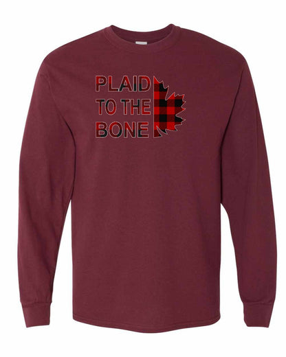 Plaid to the Bone Stacked Leaf Full Long Sleeve