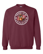 Proud to be Canadian Beaver Crewneck Sweatshirt - Gildan Canada (sewn Internationally) - Unisex