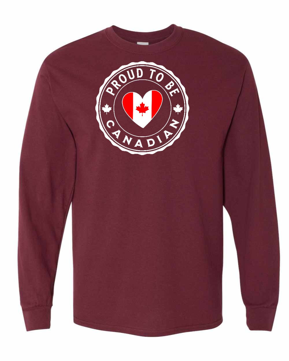 Proud to be Canadian Heart Flag Full Long Sleeve
