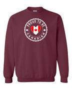 Proud to be Canadian Heart Flag Crewneck Sweatshirt - Gildan Canada (sewn Internationally) - Unisex