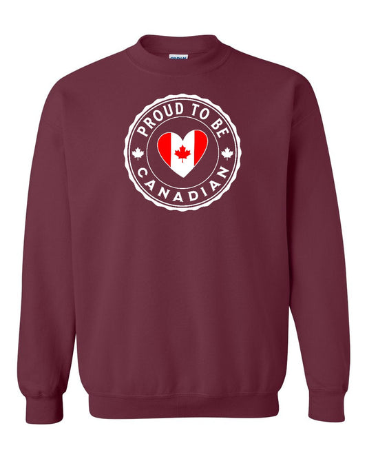 Proud to be Canadian Heart Flag Full Crewneck