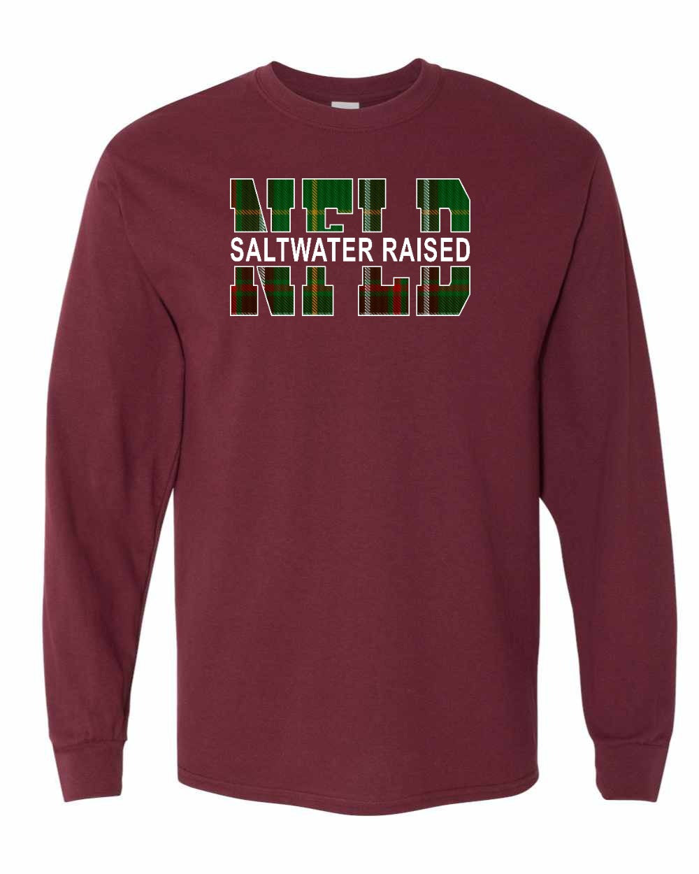 Newfoundland Saltwater Raised Full Front Long Sleeve Tee Printed NOT STITCHED