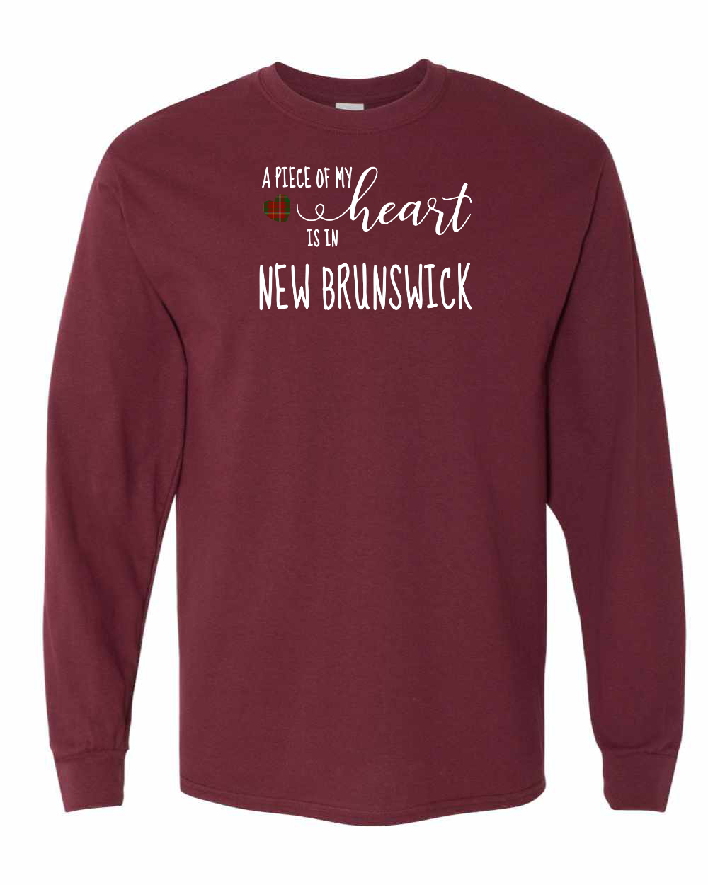 A piece of My heart in NB Tartan Heart Long Sleeve Tee - Unisex