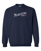 Maritime Girl Red Heart Crewneck Sweatshirt - Unisex