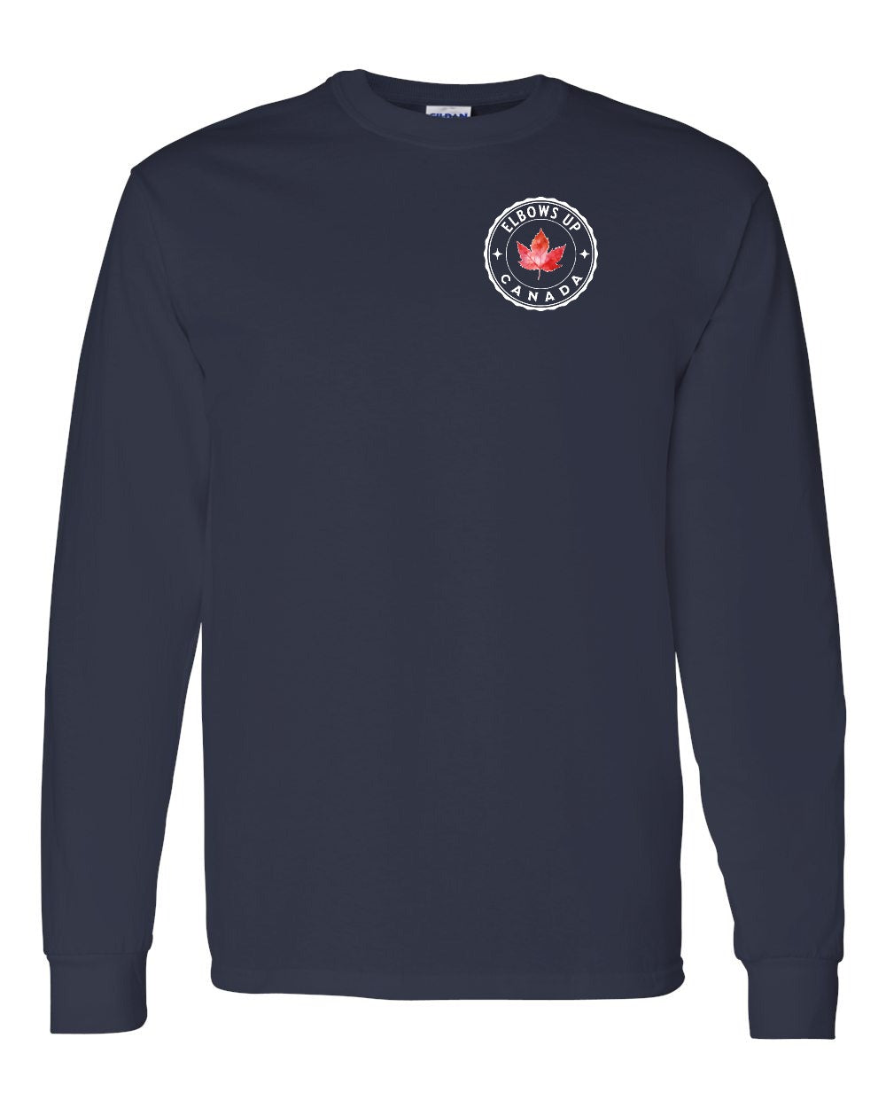 Elbows up Leaf Left Chest Long Sleeve - Gildan Canada (sewn Internationally) - Unisex