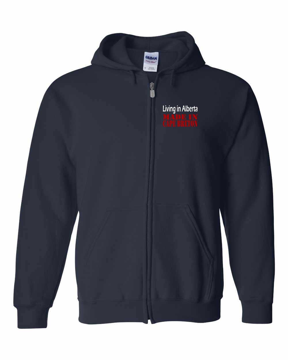 Living Alberta Made in Cape Breton Left Chest Zip Hoodie