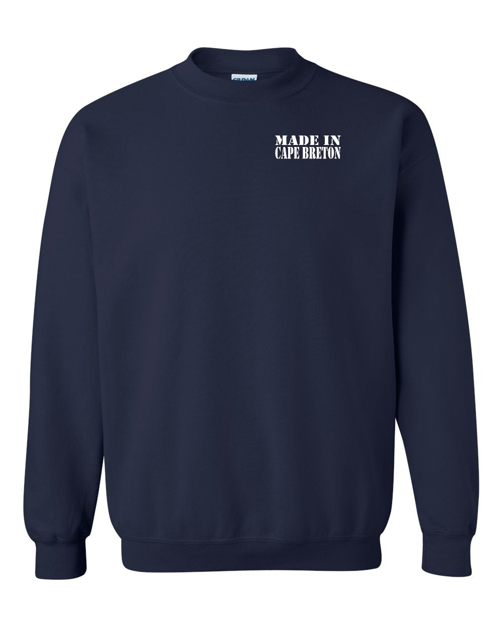 Made In CB White Left Chest and Back Crewneck Sweatshirt - Unisex